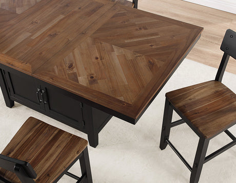 Bermuda Black/Dark Acacia Counter Height Dining Set by Steve Silver at Eve Furniture