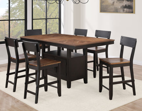 Bermuda Black/Dark Acacia Counter Height Dining Set by Steve Silver at Eve Furniture