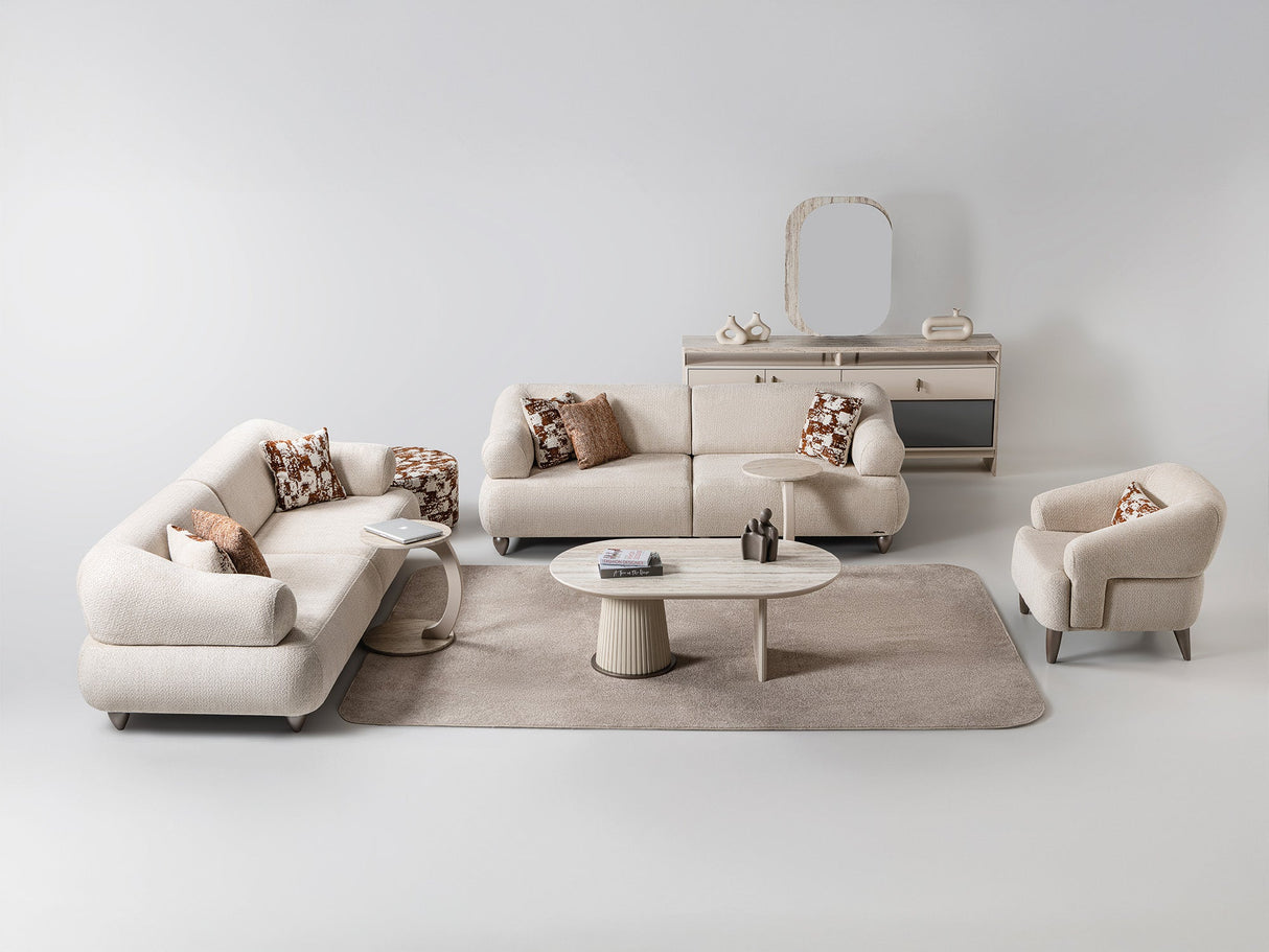 Bern 3-pieces (Sofa & Loveseat & Chair) Livingroom Set Cream by Furnia at Eve Furniture