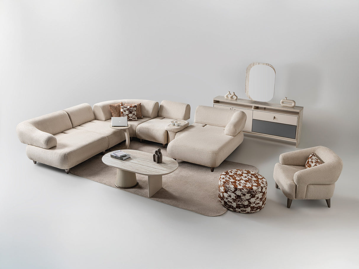 Bern Cream 6-Piece Modular Sectional by Furnia at Eve Furniture