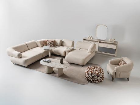 Bern Cream 6-Piece Modular Sectional by Furnia at Eve Furniture