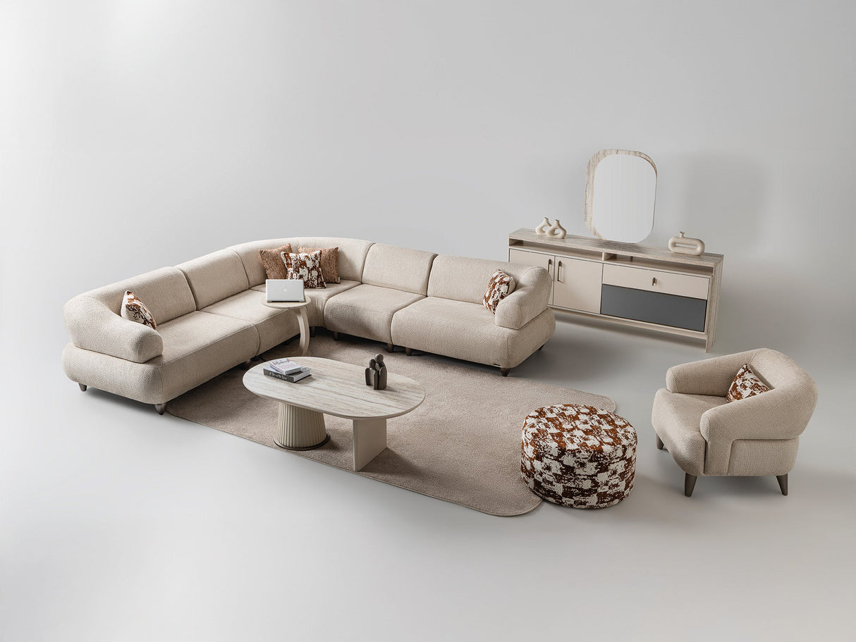 Bern Cream 6-Piece Modular Sectional by Furnia at Eve Furniture