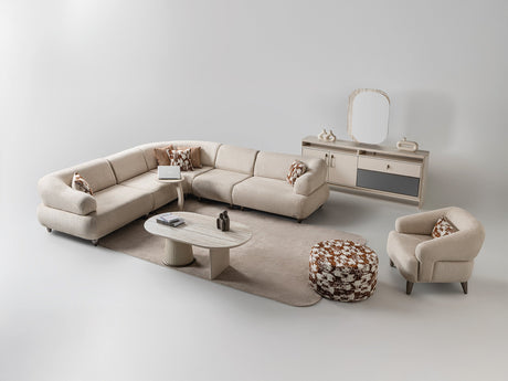 Bern Cream 6-Piece Modular Sectional by Furnia at Eve Furniture