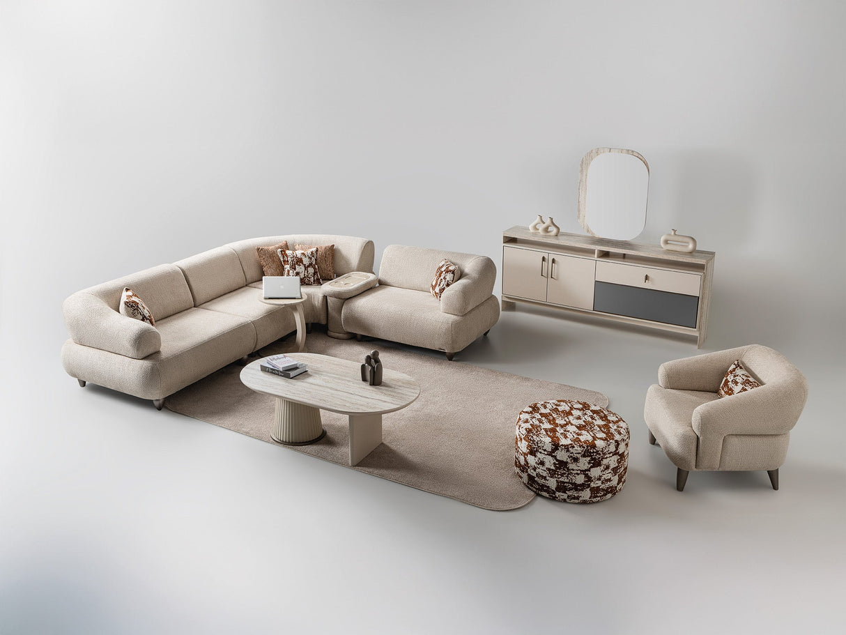 Bern Cream 6-Piece Modular Sectional by Furnia at Eve Furniture