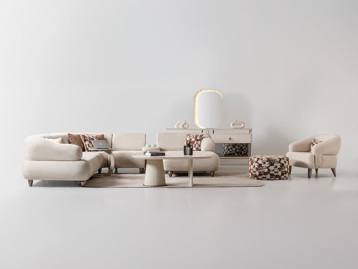 Bern Cream 6-Piece Modular Sectional by Furnia at Eve Furniture