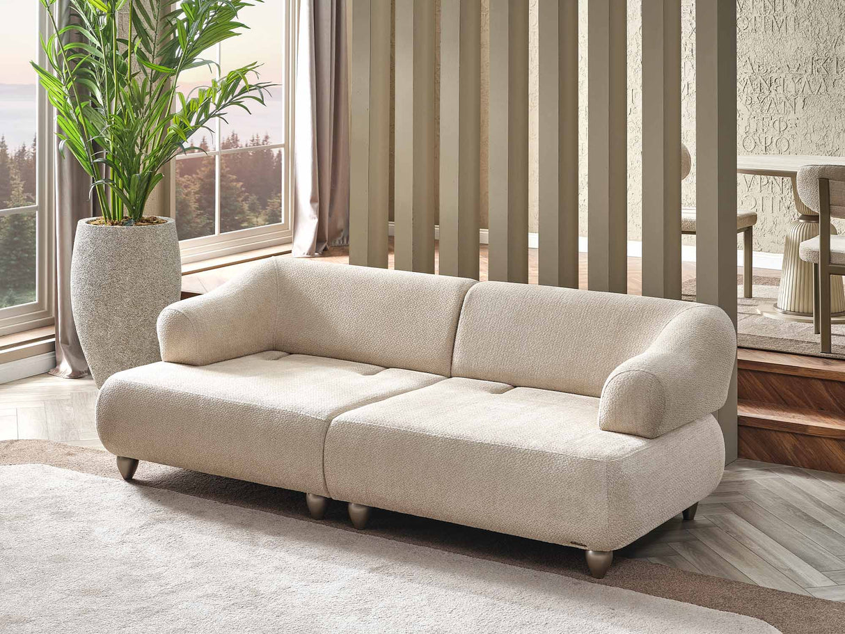 Bern Cream Convertible Loveseat by Furnia at Eve Furniture
