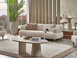 Bern Cream Convertible Loveseat by Furnia at Eve Furniture