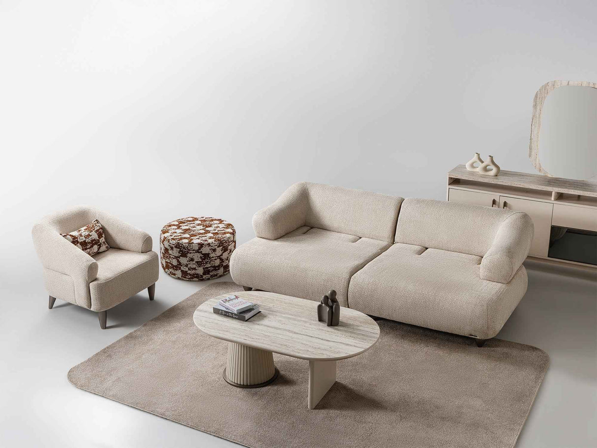 Bern Cream Convertible Sofa by Furnia at Eve Furniture