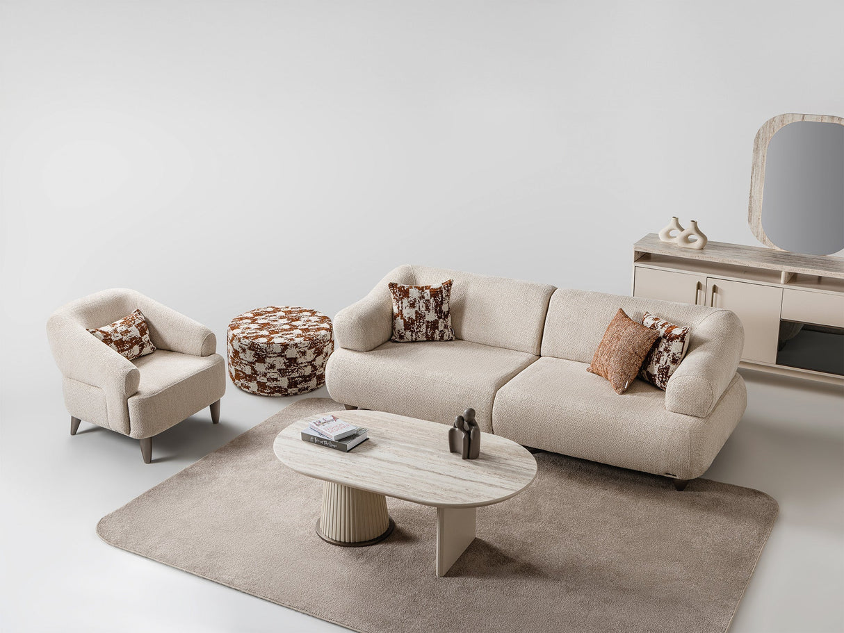Bern Cream Convertible Sofa by Furnia at Eve Furniture