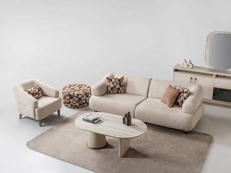 Bern Cream Convertible Sofa by Furnia at Eve Furniture
