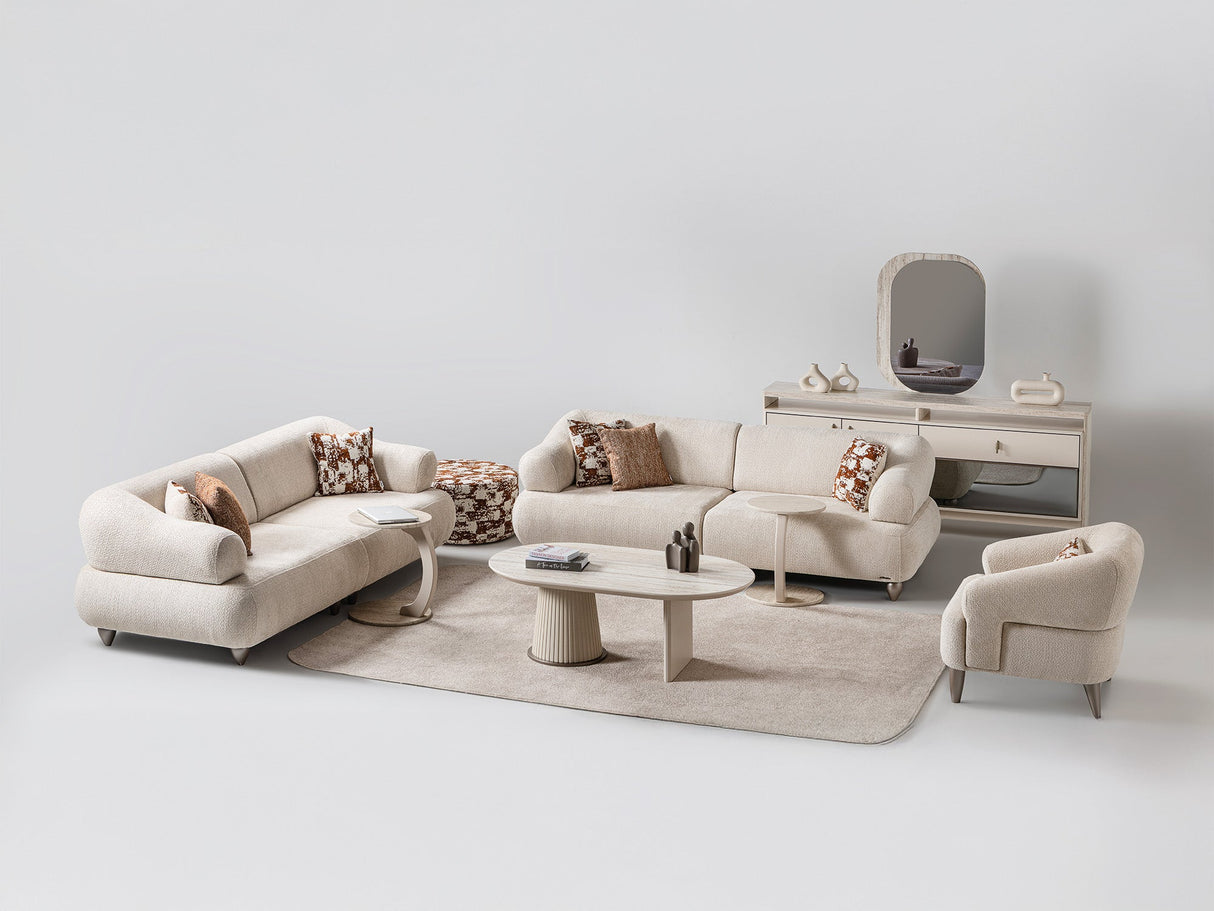 Bern Cream Convertible Sofa by Furnia at Eve Furniture