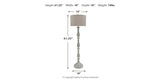 Bernadate 3-Piece Floor Lamp with 2 Table Lamps Set in Whitewash by Ashley at Eve Furniture