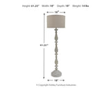 Bernadate 3-Piece Floor Lamp with 2 Table Lamps Set in Whitewash by Ashley at Eve Furniture
