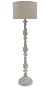 Bernadate 3-Piece Floor Lamp with 2 Table Lamps Set in Whitewash by Ashley at Eve Furniture