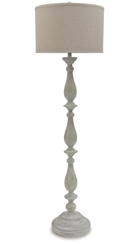 Bernadate 3-Piece Floor Lamp with 2 Table Lamps Set in Whitewash by Ashley at Eve Furniture