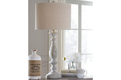 Bernadate Whitewash Table Lamp by Ashley at Eve Furniture