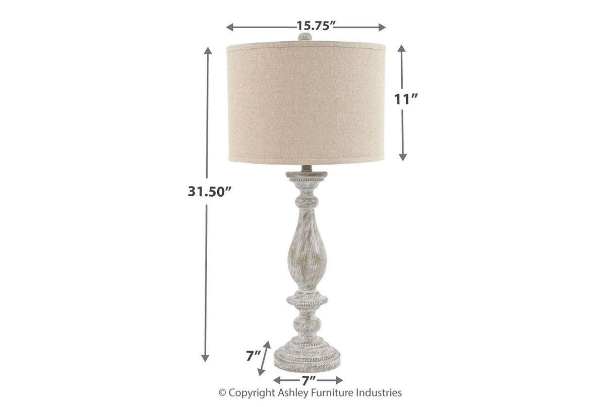 Bernadate Whitewash Table Lamp by Ashley at Eve Furniture