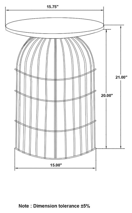 Bernardo Natural and Gunmetal Round Accent Table with Bird Cage Base by Coaster at Eve Furniture