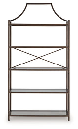 Bernonly Antique Bronze Finish 72" Bookcase by Ashley at Eve Furniture