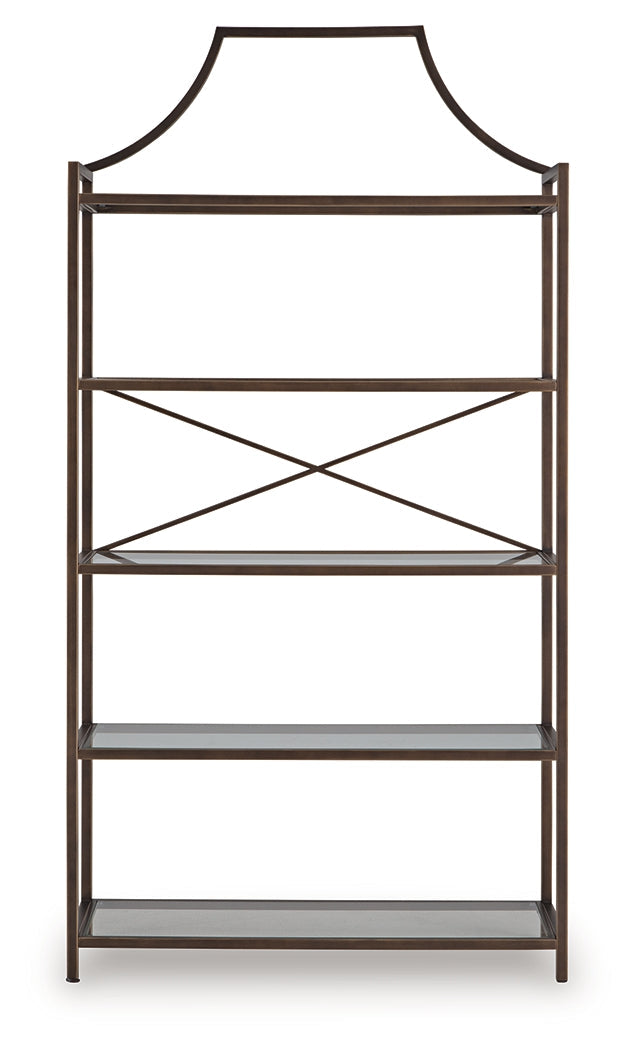 Bernonly Antique Bronze Finish 72" Bookcase by Ashley at Eve Furniture