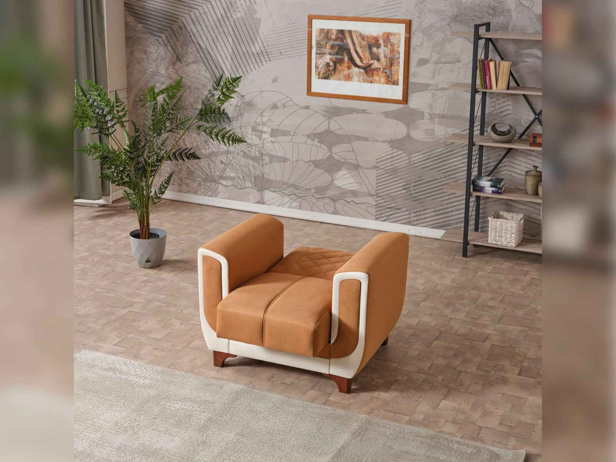 Berre Brown Armchair by Furnia at Eve Furniture