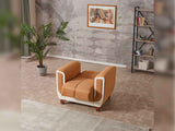 Berre Brown Armchair by Furnia at Eve Furniture