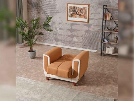 Berre Brown Armchair by Furnia at Eve Furniture
