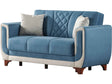 Berre Convertible Loveseat Blue by Furnia at Eve Furniture