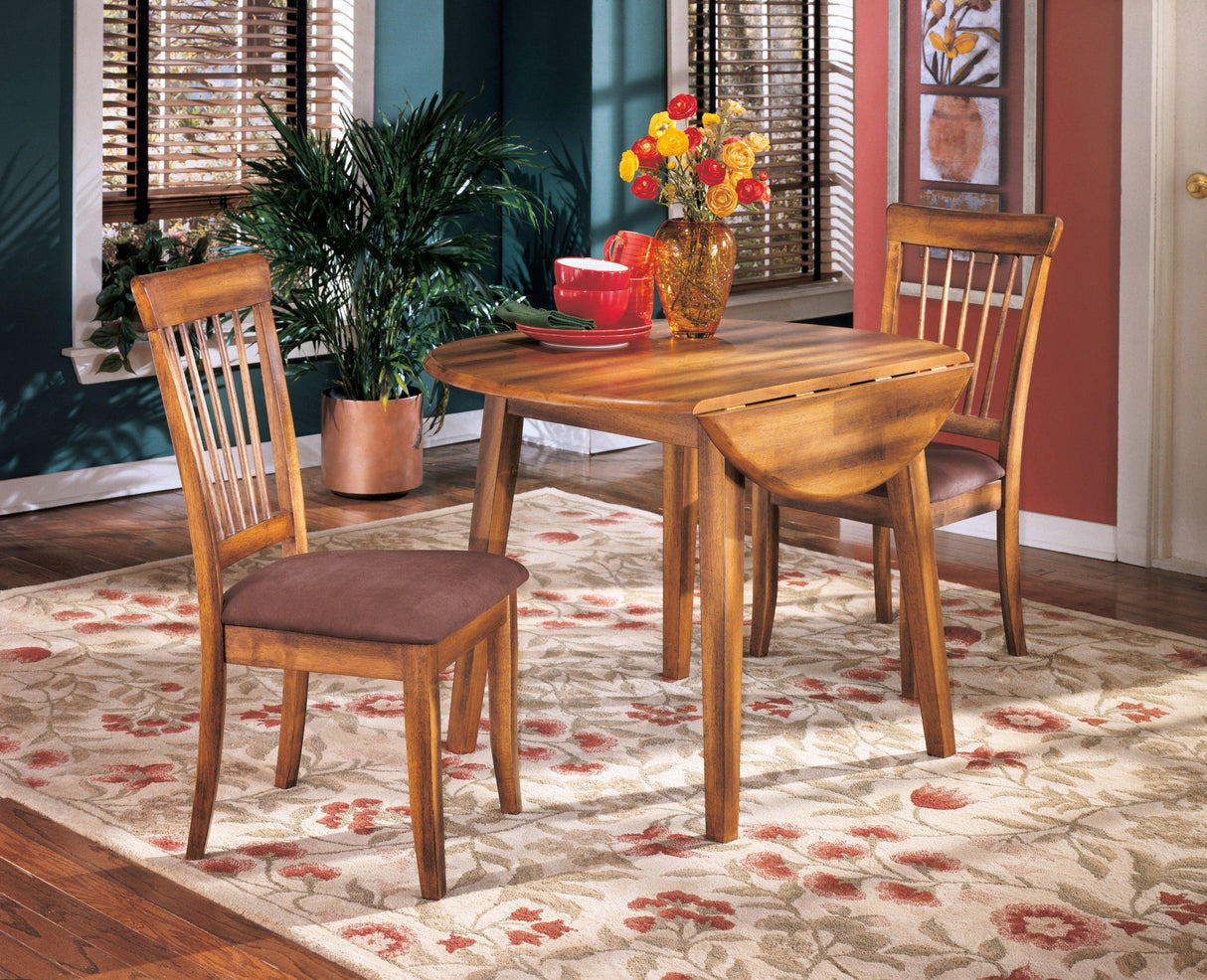 Berringer Rustic Brown Dining Table and 2 Chairs by Ashley at Eve Furniture