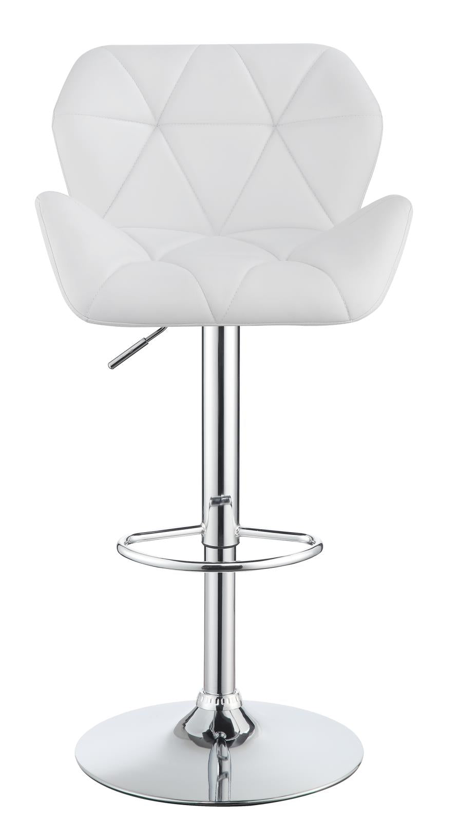 Berrington Chrome/White Adjustable Bar Stools, Set of 2