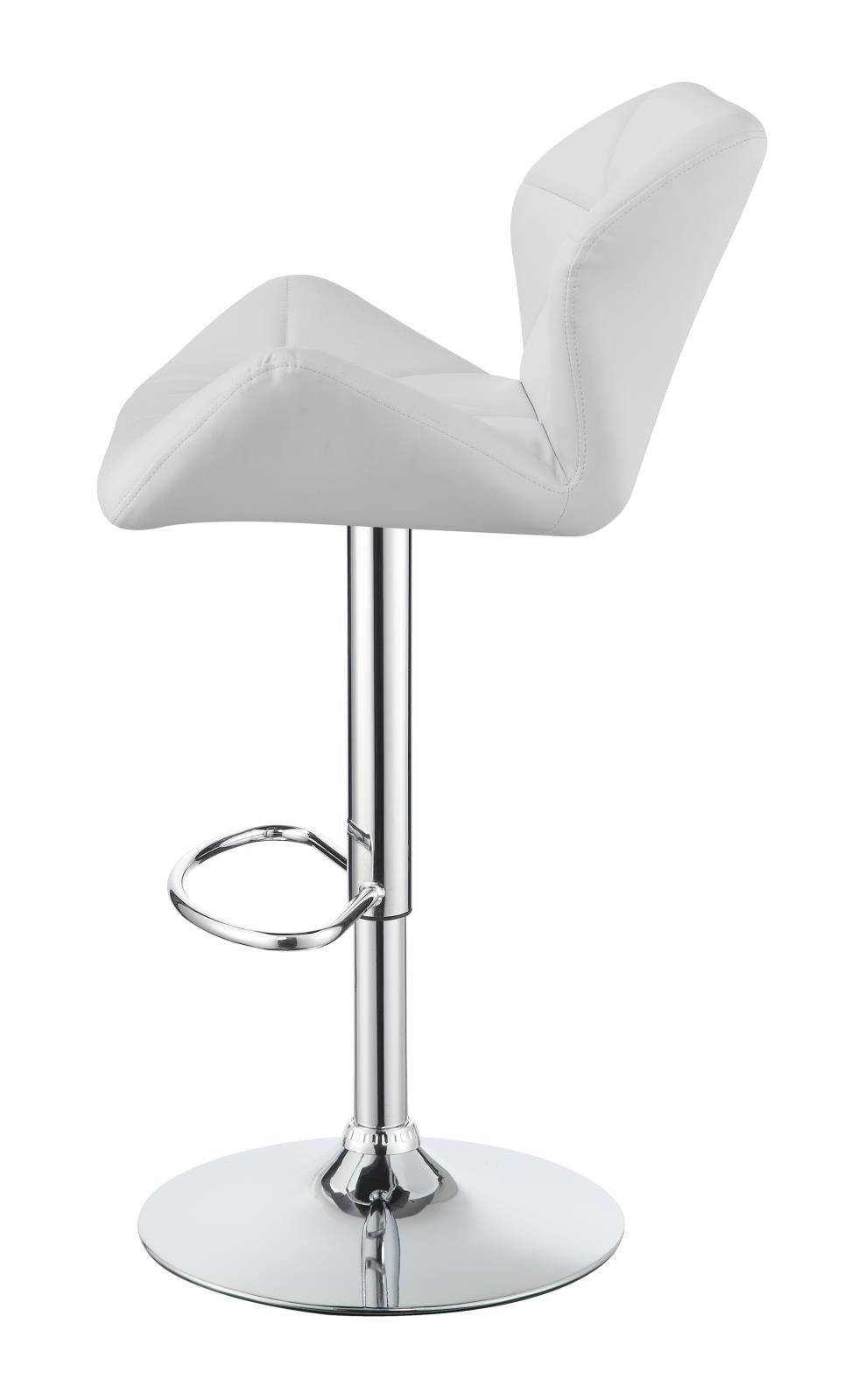 Berrington Chrome/White Adjustable Bar Stools, Set of 2