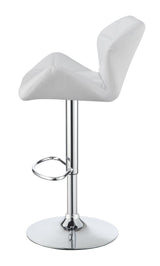 Berrington Chrome/White Adjustable Bar Stools, Set of 2