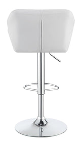 Berrington Chrome/White Adjustable Bar Stools, Set of 2