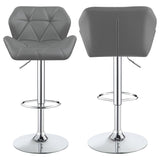 Berrington Chrome and Gray Adjustable Bar Stools, Set of 2 by Coaster at Eve Furniture