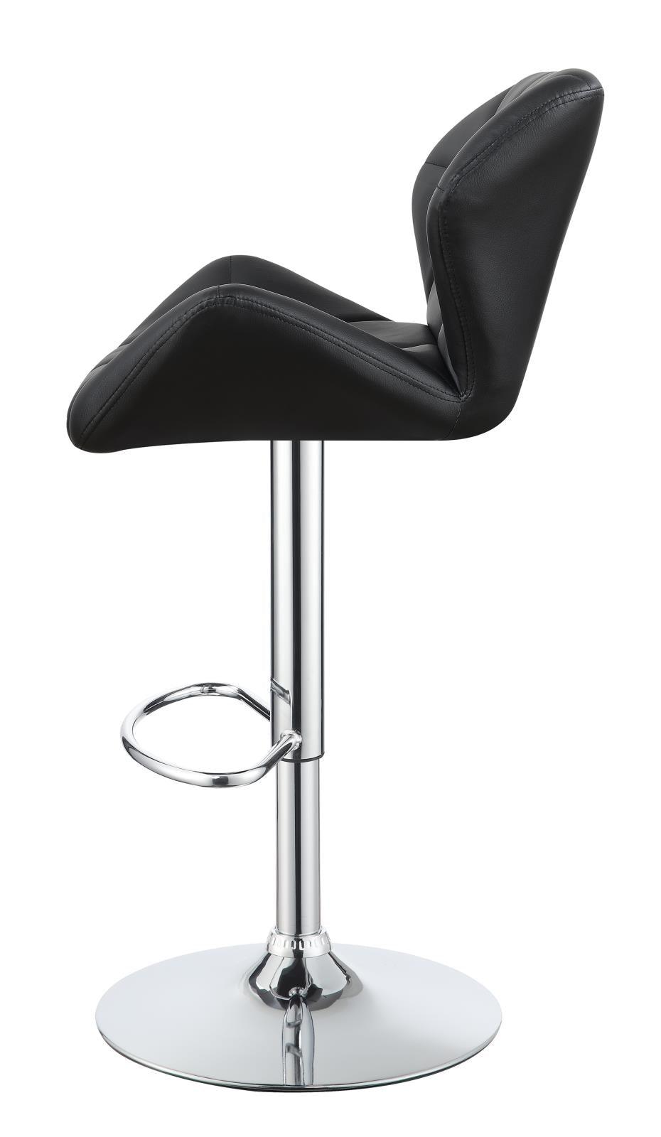 Berrington Chrome/Black Adjustable Bar Stools, Set of 2 by Coaster at Eve Furniture