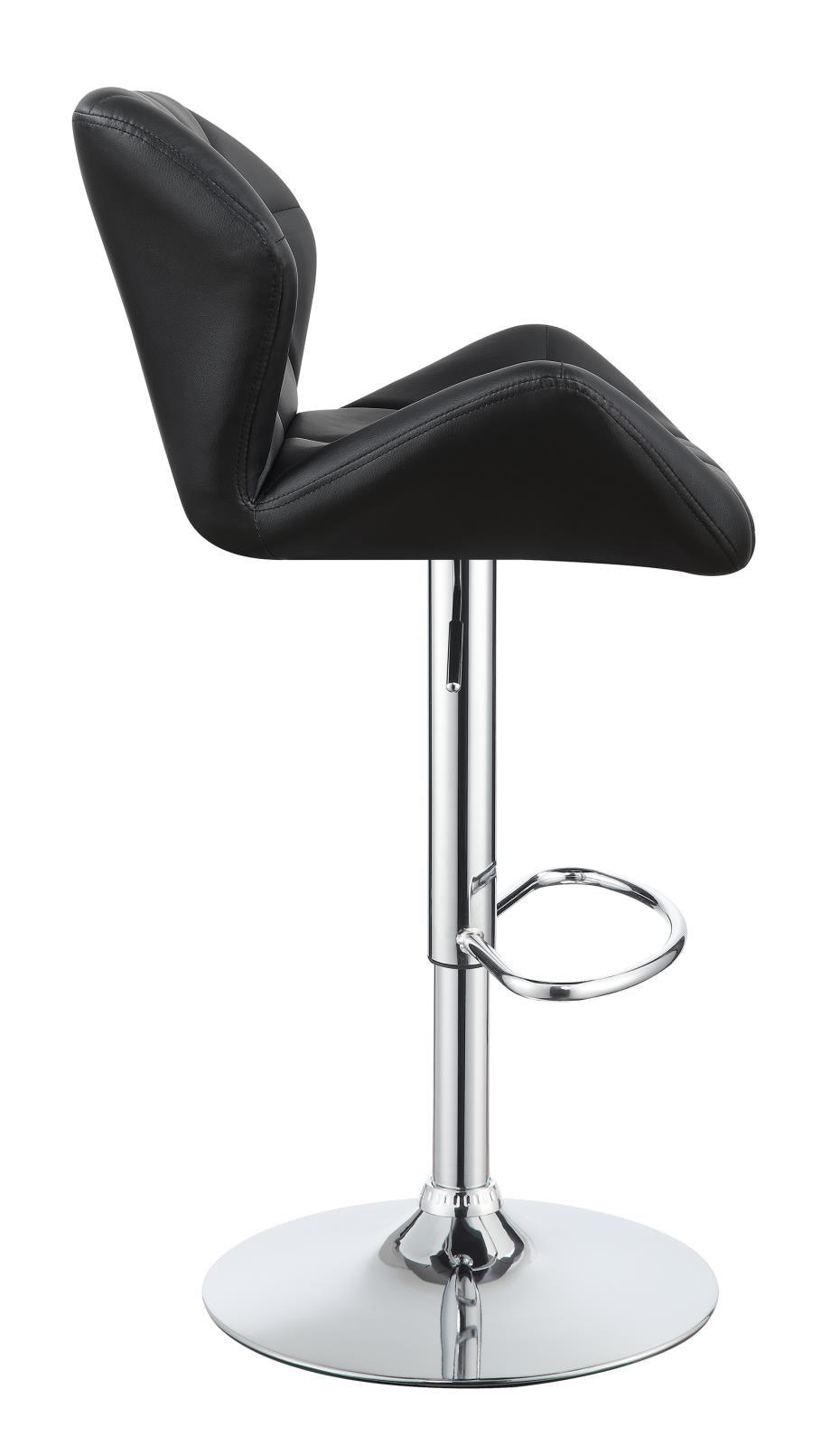 Berrington Chrome/Black Adjustable Bar Stools, Set of 2 by Coaster at Eve Furniture