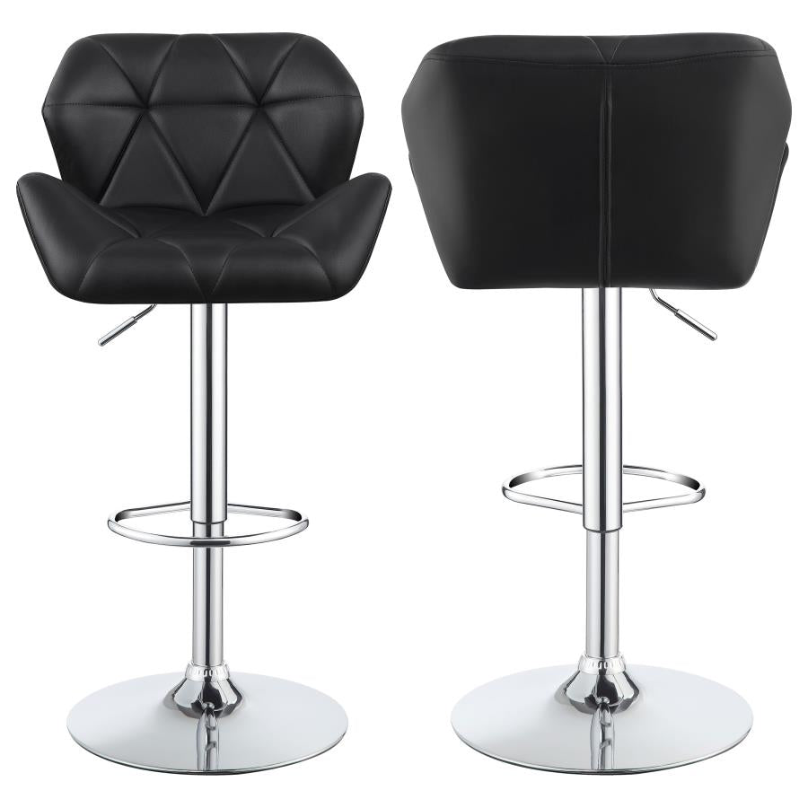 Berrington Chrome/Black Adjustable Bar Stools, Set of 2 by Coaster at Eve Furniture