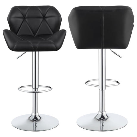 Berrington Chrome/Black Adjustable Bar Stools, Set of 2 by Coaster at Eve Furniture