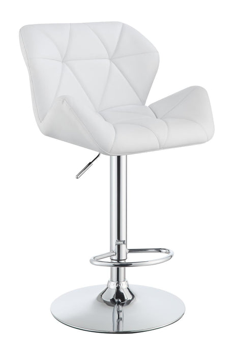 Berrington Chrome/White Adjustable Bar Stools, Set of 2 by Coaster at Eve Furniture