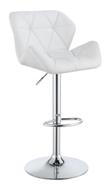 Berrington Chrome/White Adjustable Bar Stools, Set of 2 by Coaster at Eve Furniture