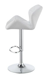 Berrington Chrome/White Adjustable Bar Stools, Set of 2 by Coaster at Eve Furniture