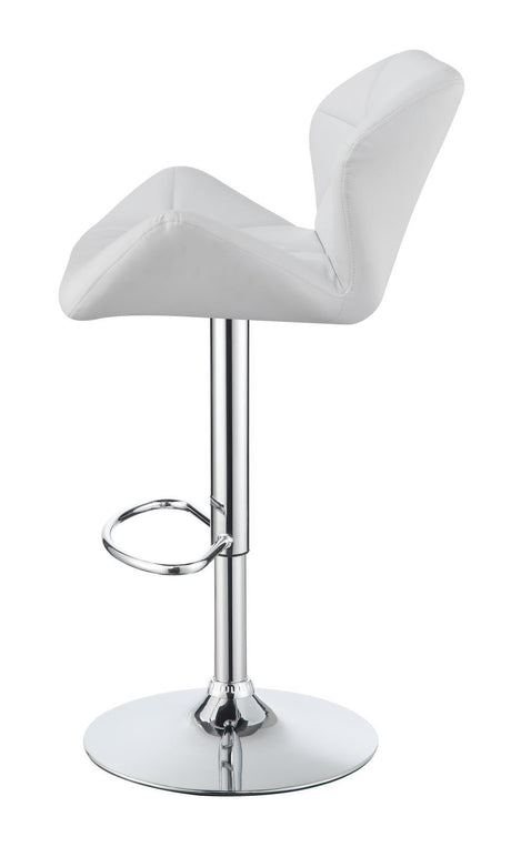 Berrington Chrome/White Adjustable Bar Stools, Set of 2 by Coaster at Eve Furniture