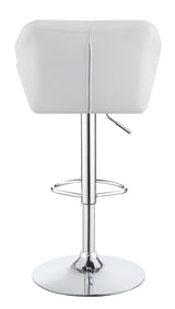 Berrington Chrome/White Adjustable Bar Stools, Set of 2 by Coaster at Eve Furniture