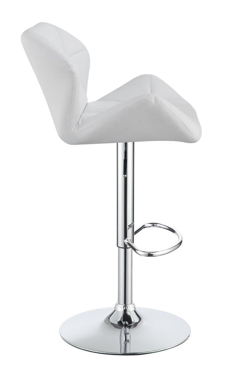 Berrington Chrome/White Adjustable Bar Stools, Set of 2 by Coaster at Eve Furniture