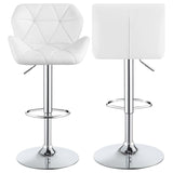 Berrington Chrome/White Adjustable Bar Stools, Set of 2 by Coaster at Eve Furniture