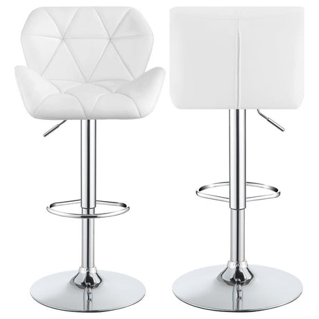 Berrington Chrome/White Adjustable Bar Stools, Set of 2 by Coaster at Eve Furniture
