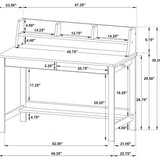 Besler Cement/Natural 47-inch SmartTop Writing Desk with Shelf by Coaster at Eve Furniture