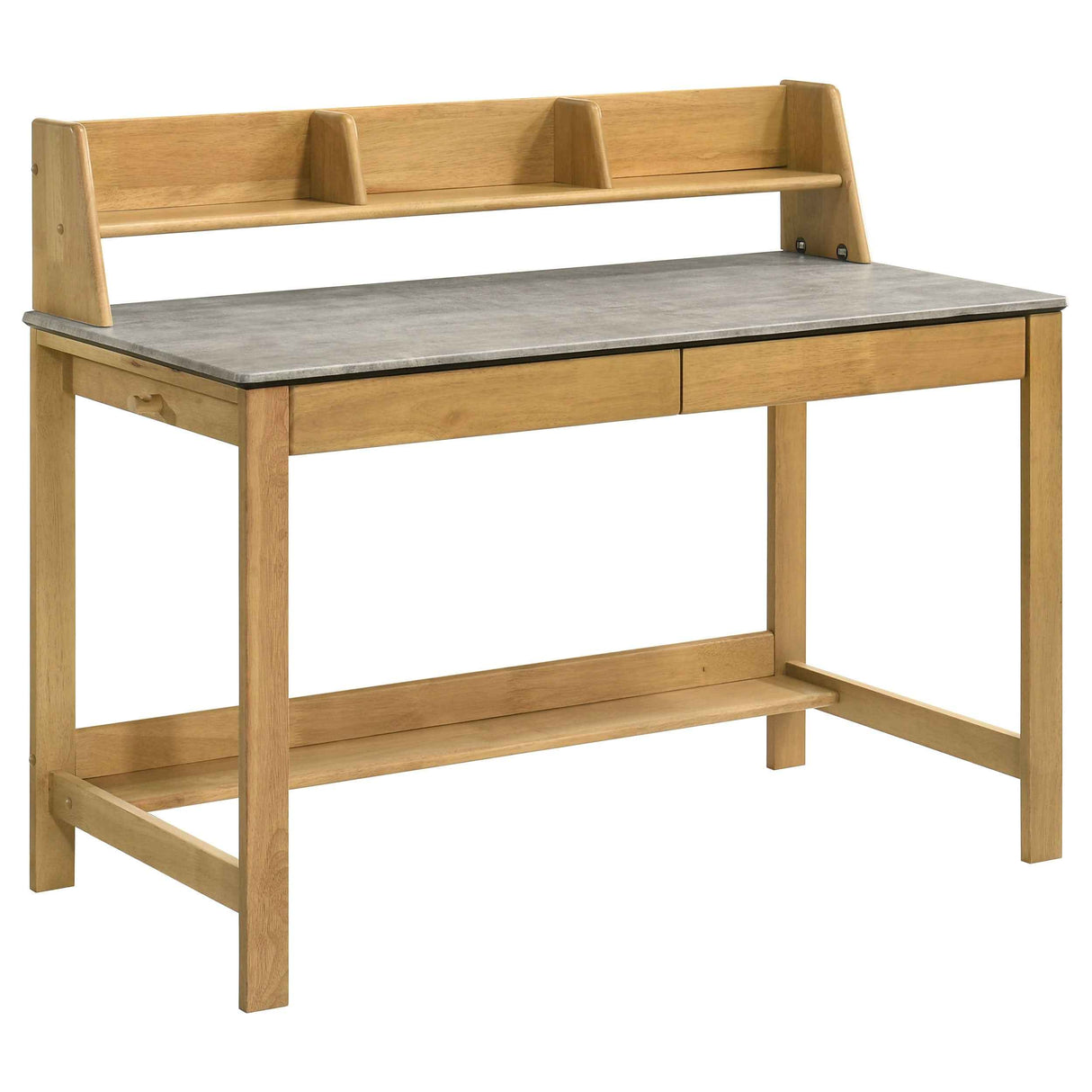 Besler Cement/Natural 47-inch SmartTop Writing Desk with Shelf by Coaster at Eve Furniture