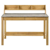 Besler Cement/Natural 47-inch SmartTop Writing Desk with Shelf by Coaster at Eve Furniture