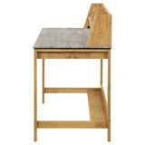 Besler Cement/Natural 47-inch SmartTop Writing Desk with Shelf by Coaster at Eve Furniture